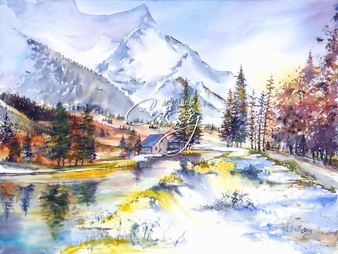 Lac des Gaillands - Fin d hiver 2024a - 46 cm X 61 cm